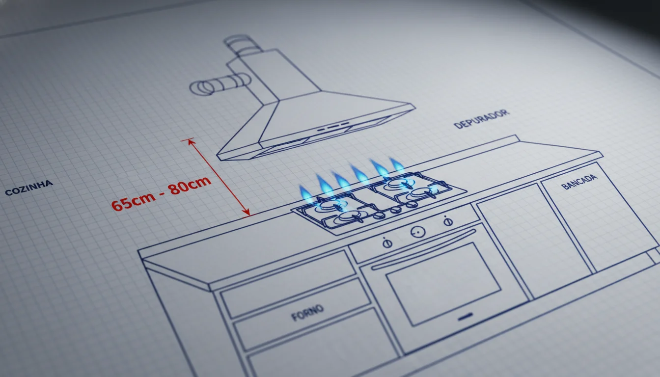 qual a altura do depurador para o cooktop