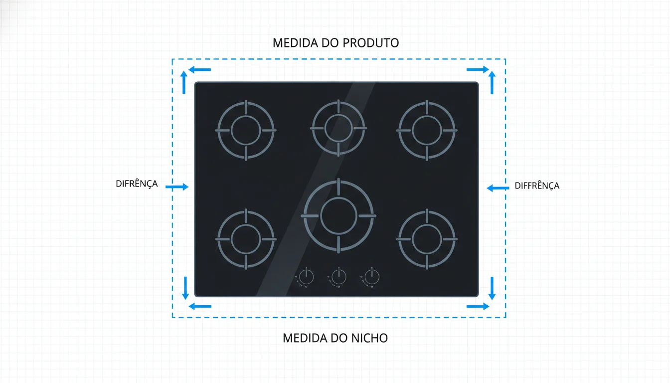 qual a medida de um cooktop de 5 bocas