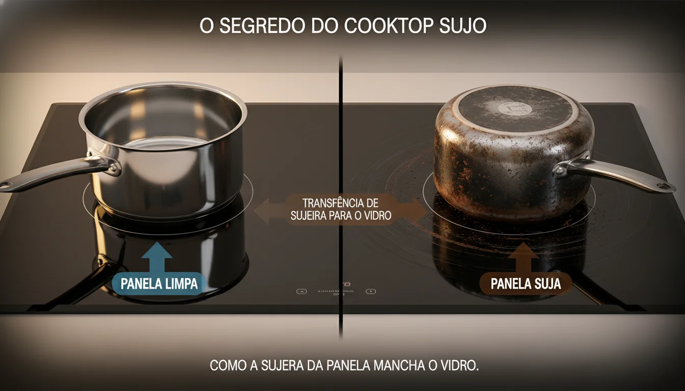 como limpar cooktop de vidro engordurado