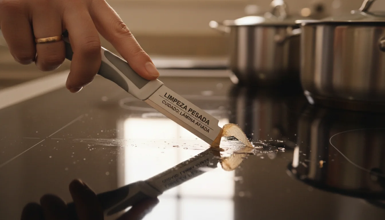 como limpar cooktop de vidro muito sujo