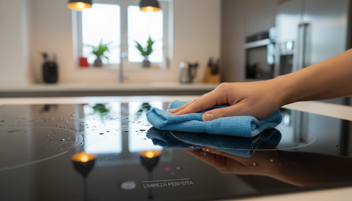 como limpar cooktop de vidro muito sujo